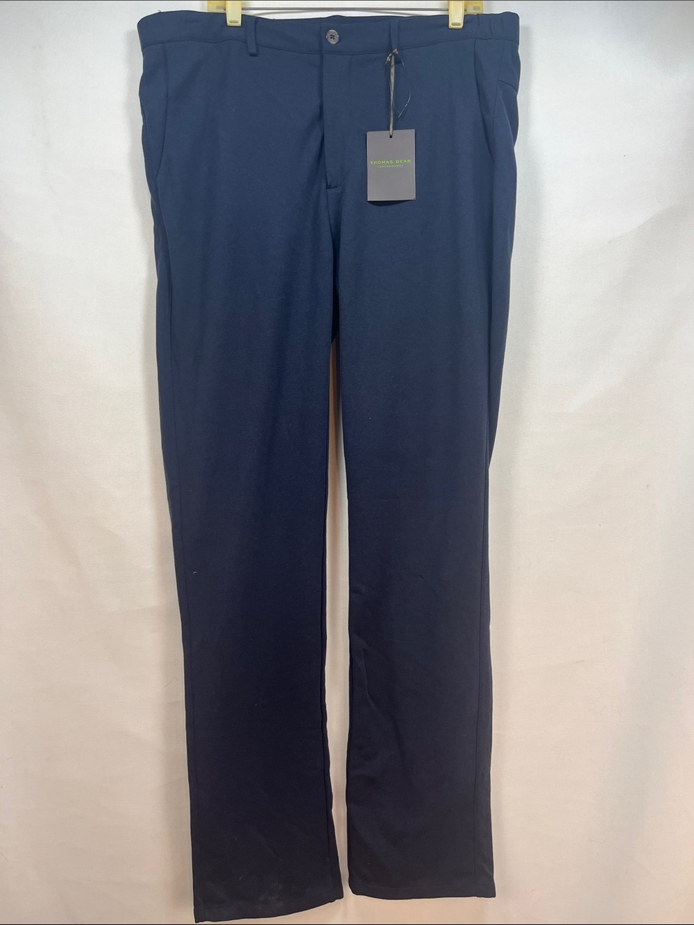 NWT Thomas Dean Performance Pants Navy Blue Stretch Dress Trousers Mens XL